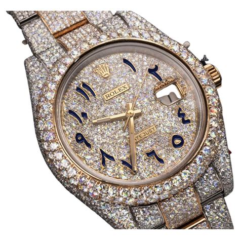 iced out rolex png|iced out Rolex arabic dial.